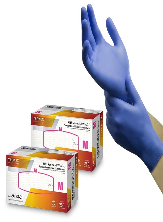 TRONEX 9128 Nitrile Disposable Gloves, Medical Grade Exam Gloves, Chemo Rated, Fingertip Textured, Powder Free, Latex Free, Blue, Small, 2 Boxes of 250 - Image 1